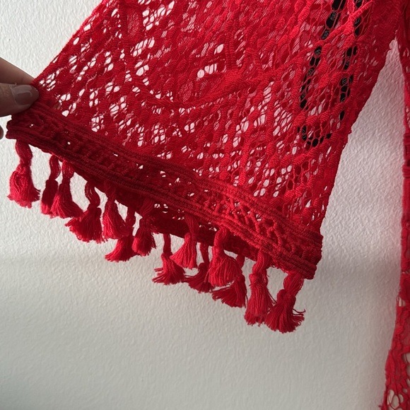 missguided Red Lace Bohemian Romper - Picture 3 of 9